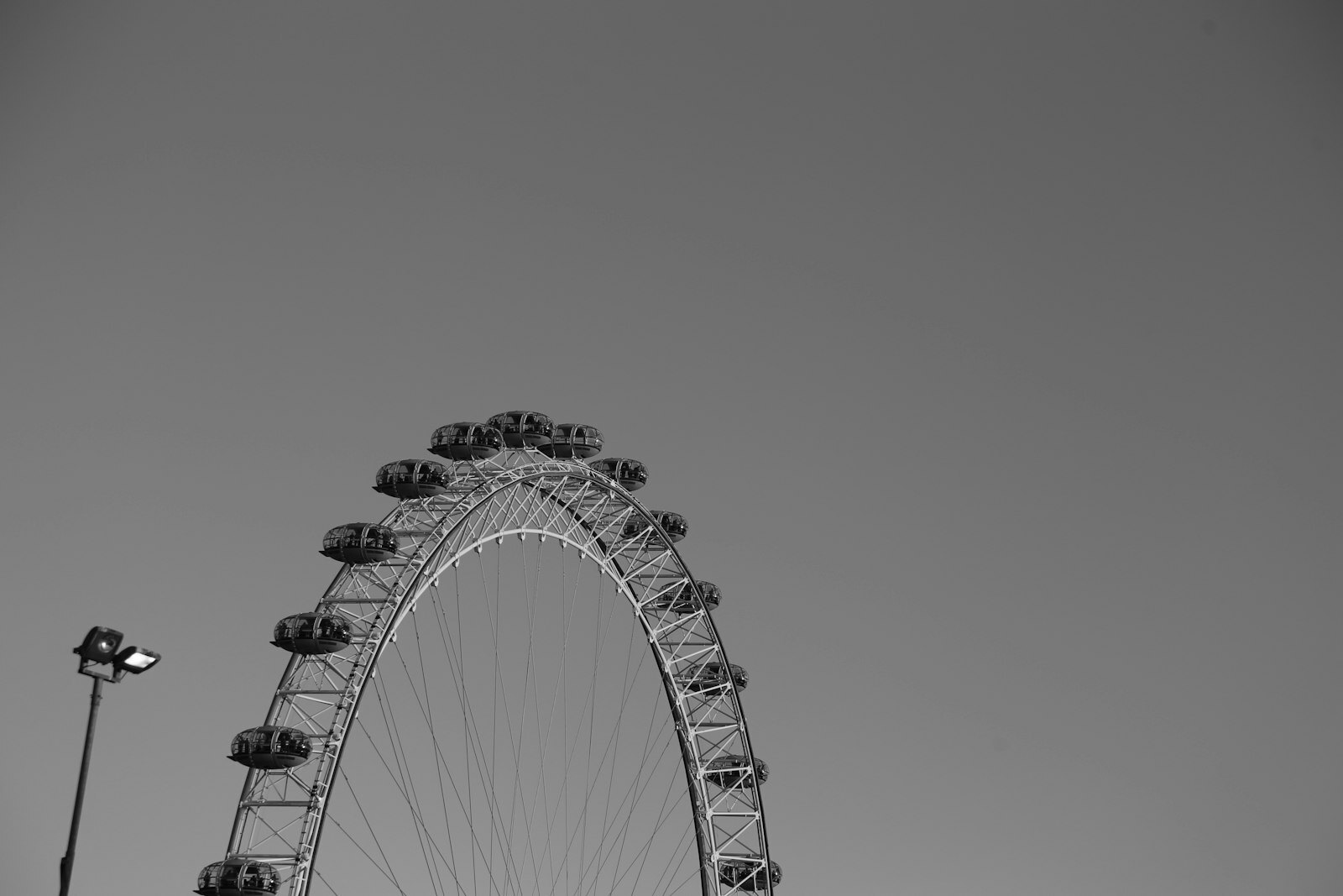 The london eye against a clear blue sky